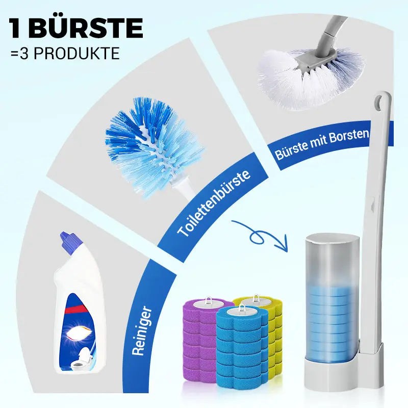 Toilet Brush Disposable Sponge Heads & Holder Set of 18