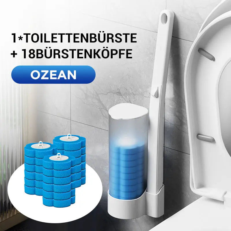 Toilet Brush Disposable Sponge Heads & Holder Set of 18