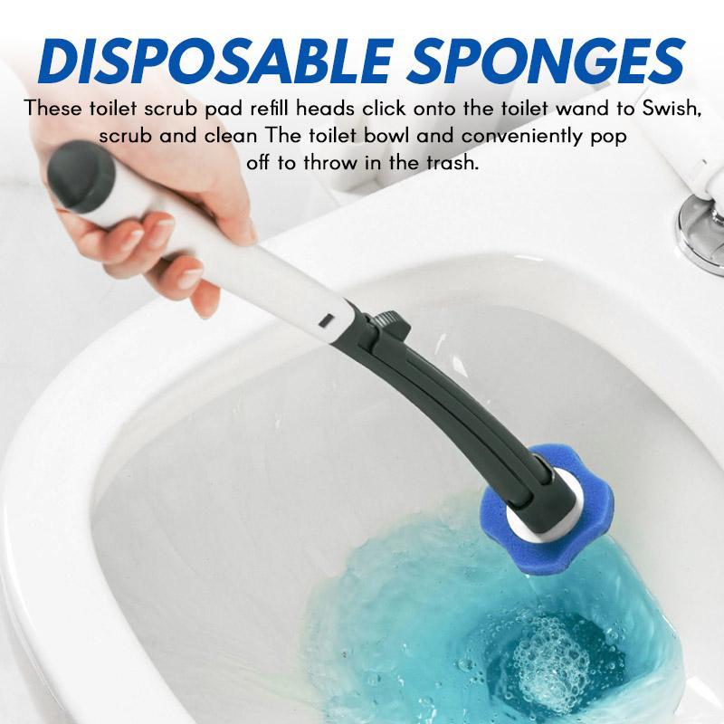 Toilet Brush Hygienic Disposable Sponge Heads 8 Refills