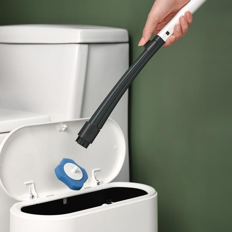 Toilet Brush Hygienic Disposable Sponge Heads 8 Refills