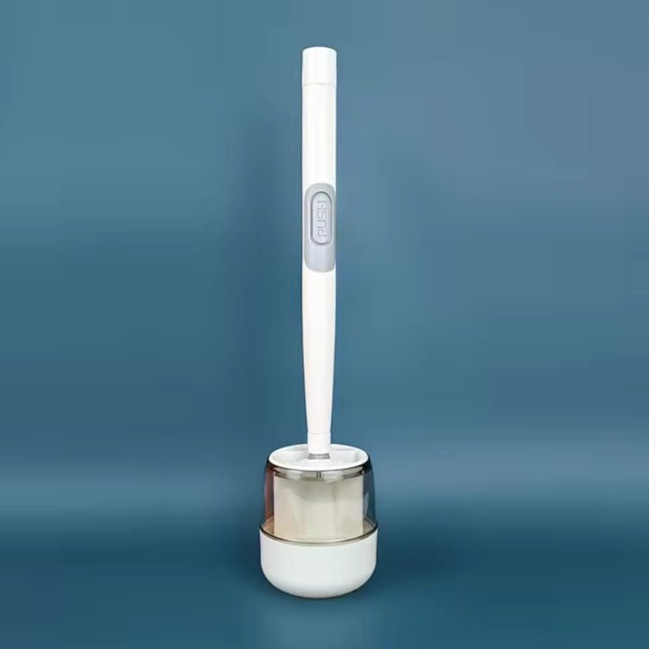 Toilet Brush One-Button Spray & Flexible Head Drill-Free Mount