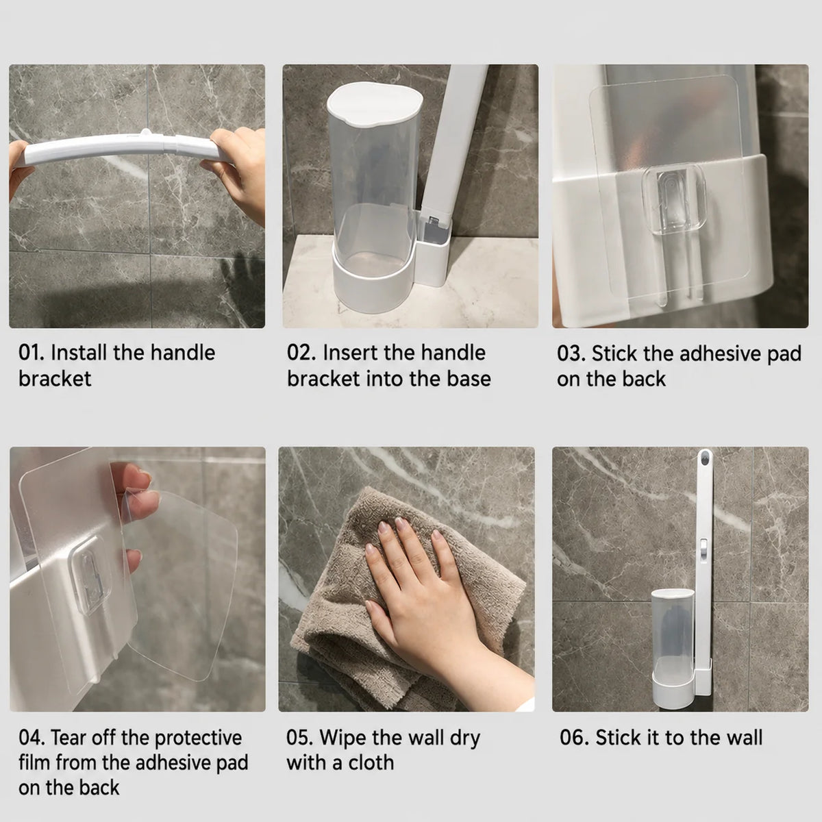 Toilet Brush Pre-Filled Disposable Sponge Heads Ergonomic Release Handle