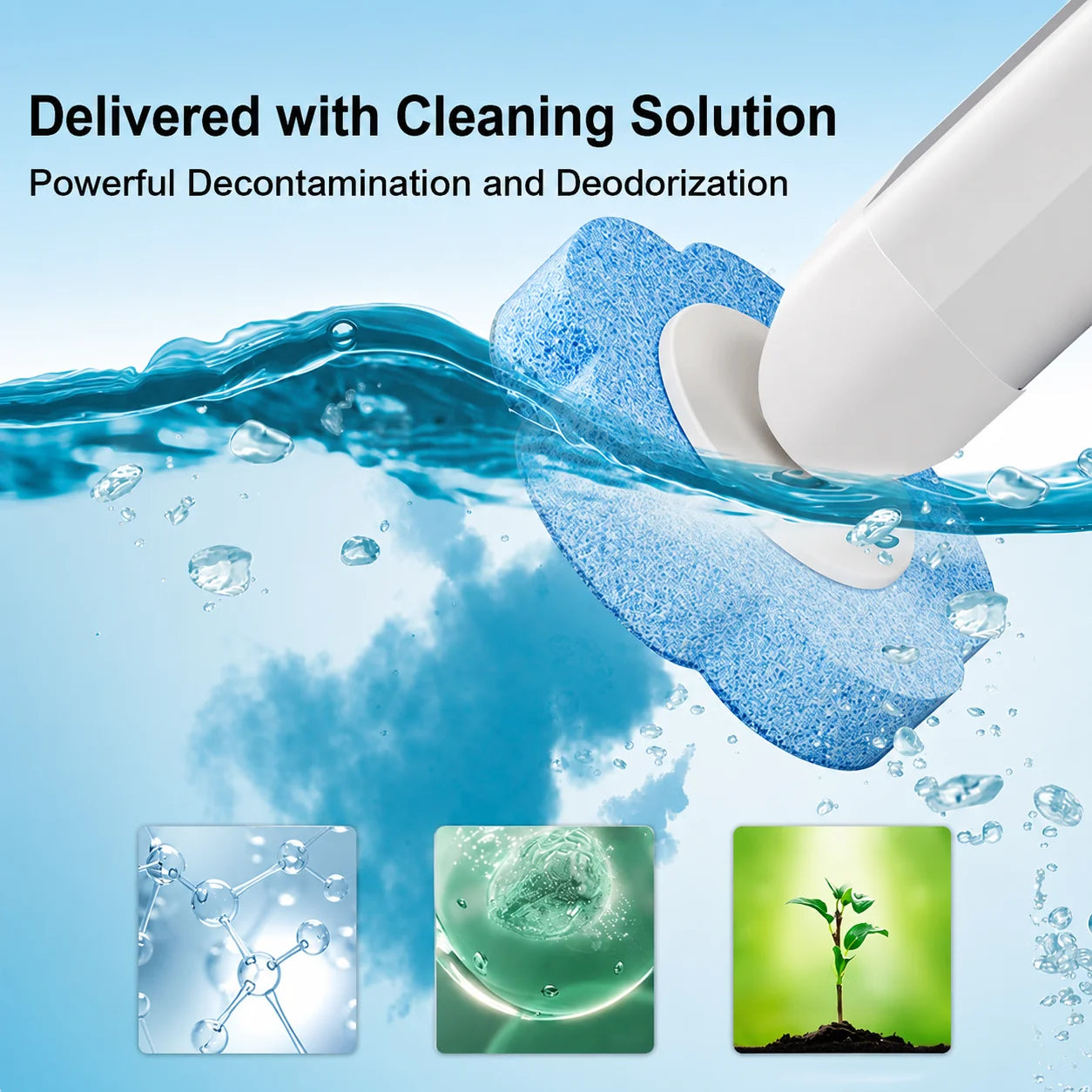 Toilet Brush Pre-Filled Disposable Sponge Heads Ergonomic Release Handle