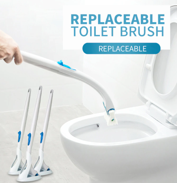 Toilet Brush Replaceable Fleece Pads Chemical-Free