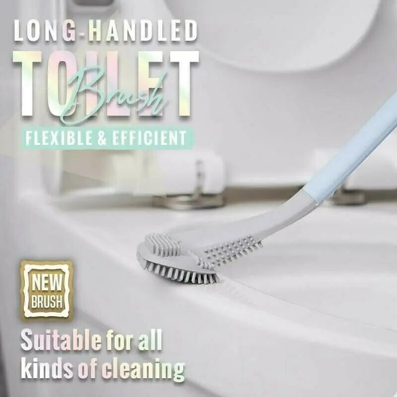 Toilet Brush Triangular Head TPR Bristles Drill-Free Mount