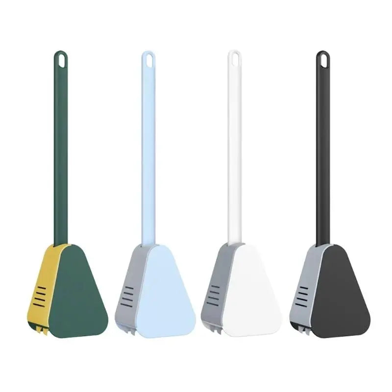 Toilet Brush Triangular Head TPR Bristles Drill-Free Mount