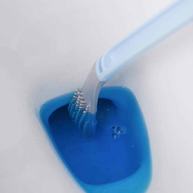 Toilet Brush Triangular TPR Bristles Drill-Free Mount
