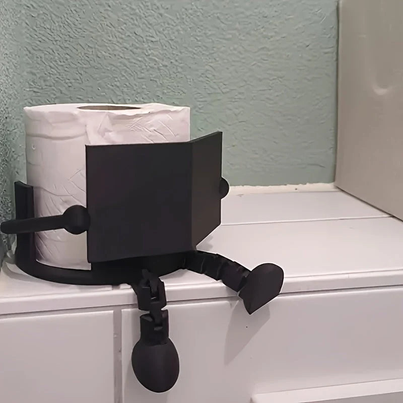 Toilet Paper Holder Adjustable Resin Arm & Universal Fit