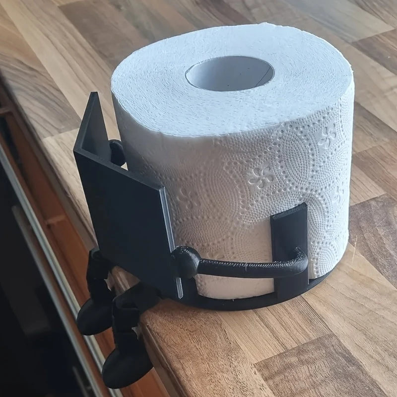 Toilet Paper Holder Adjustable Resin Arm & Universal Fit