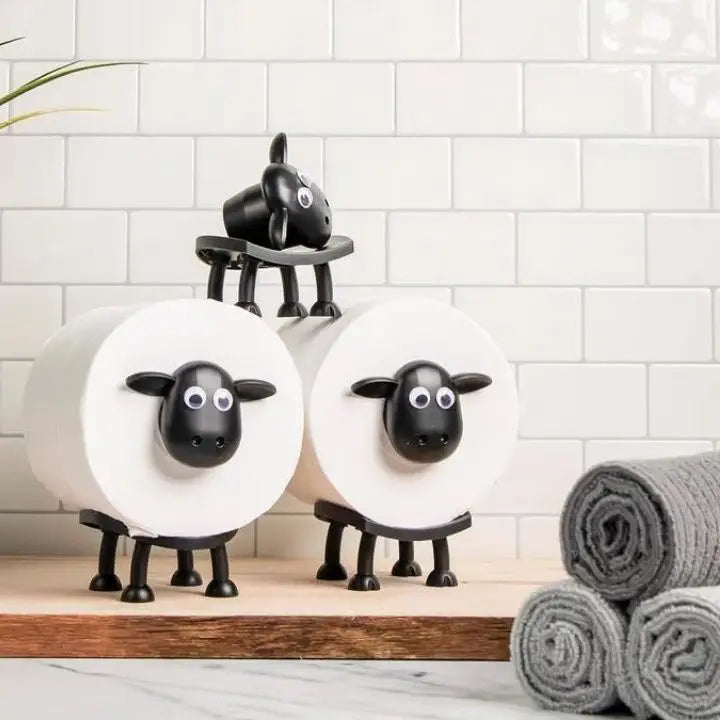Toilet Paper Holder Sheep Design Tool-Free Installation Eco-Friendly PLA
