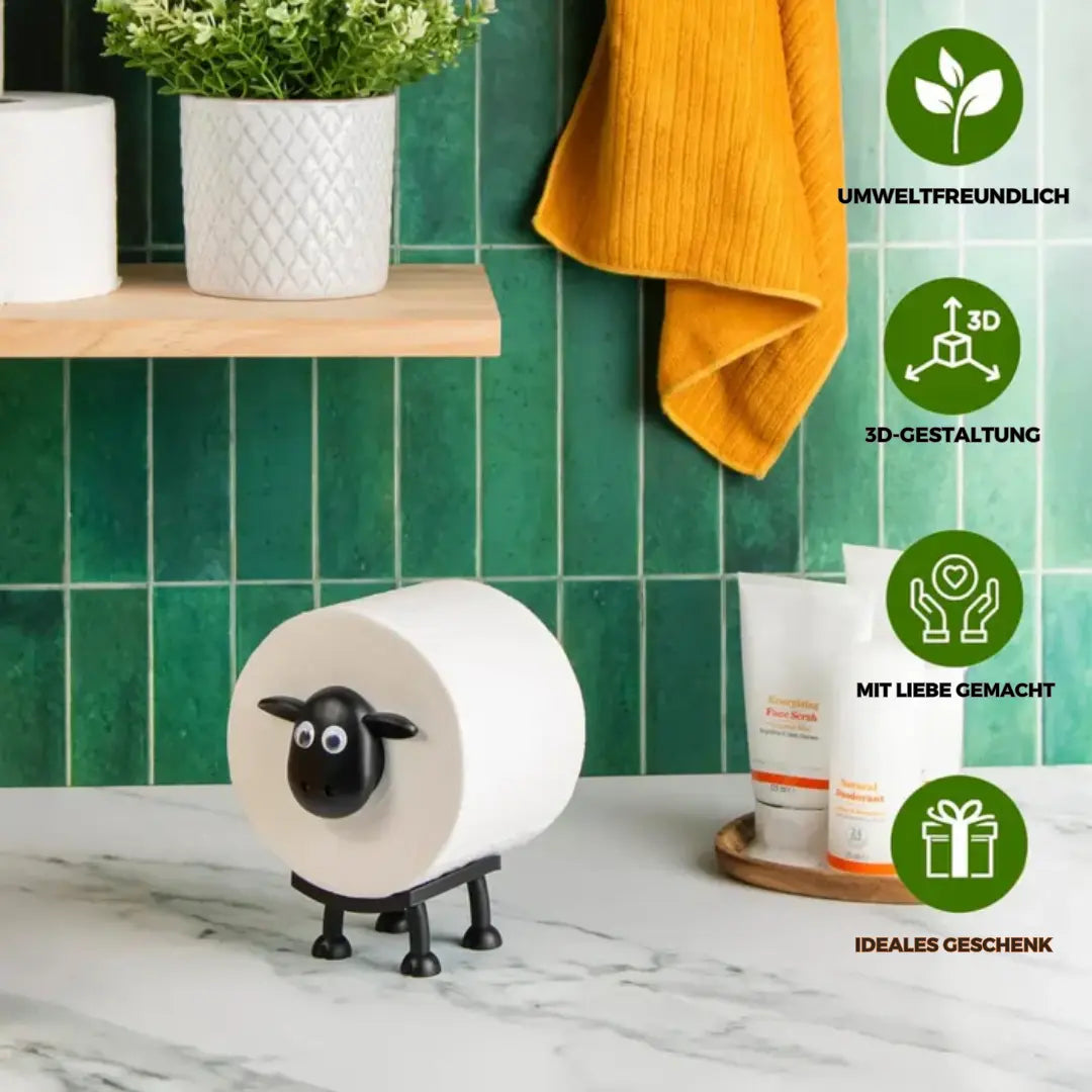 Toilet Paper Holder Sheep-Shaped Freestanding 3D-Printed