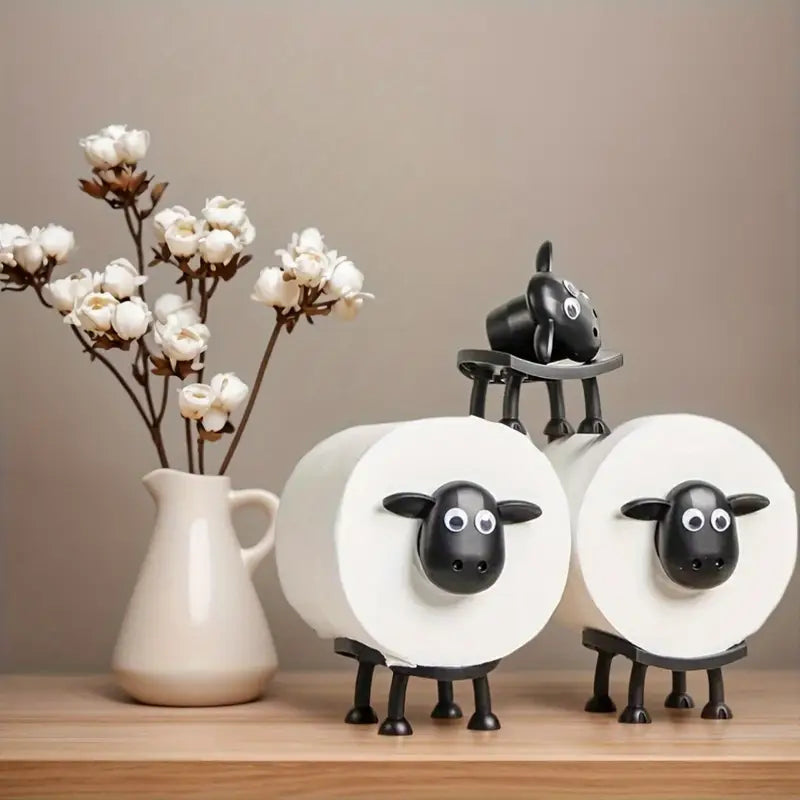 Toilet Paper Holder Sheep-Shaped Freestanding Set of 2