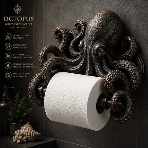 Toilet Paper Holder Wall-Mount Resin Marine Animal