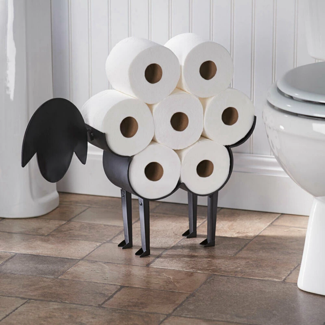 Toilet Paper Holder Wall-Mounted Animal Motif Holds 7 Rolls