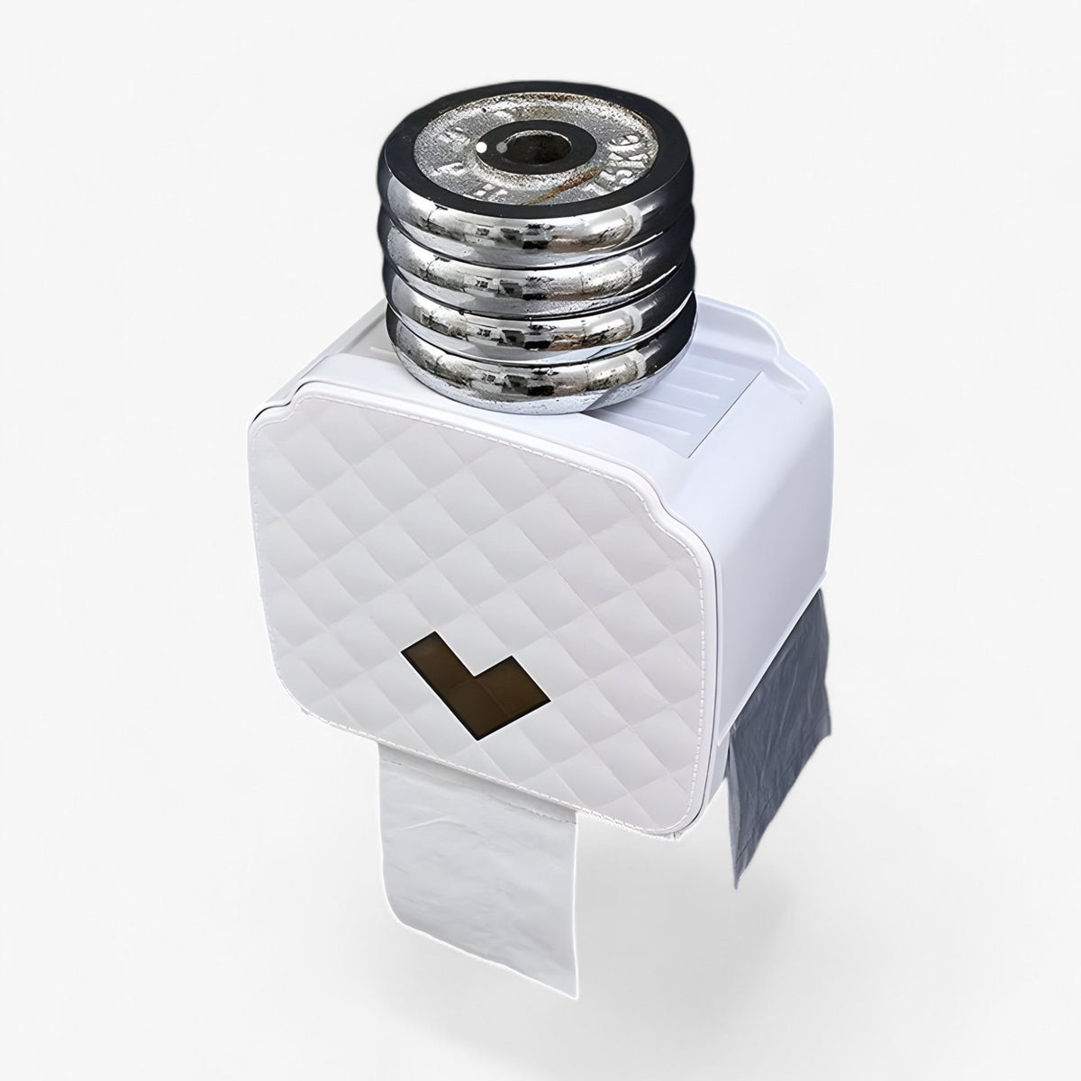 Toilet Paper Holder Wall-Mounted Waterproof Cover & Top Shelf