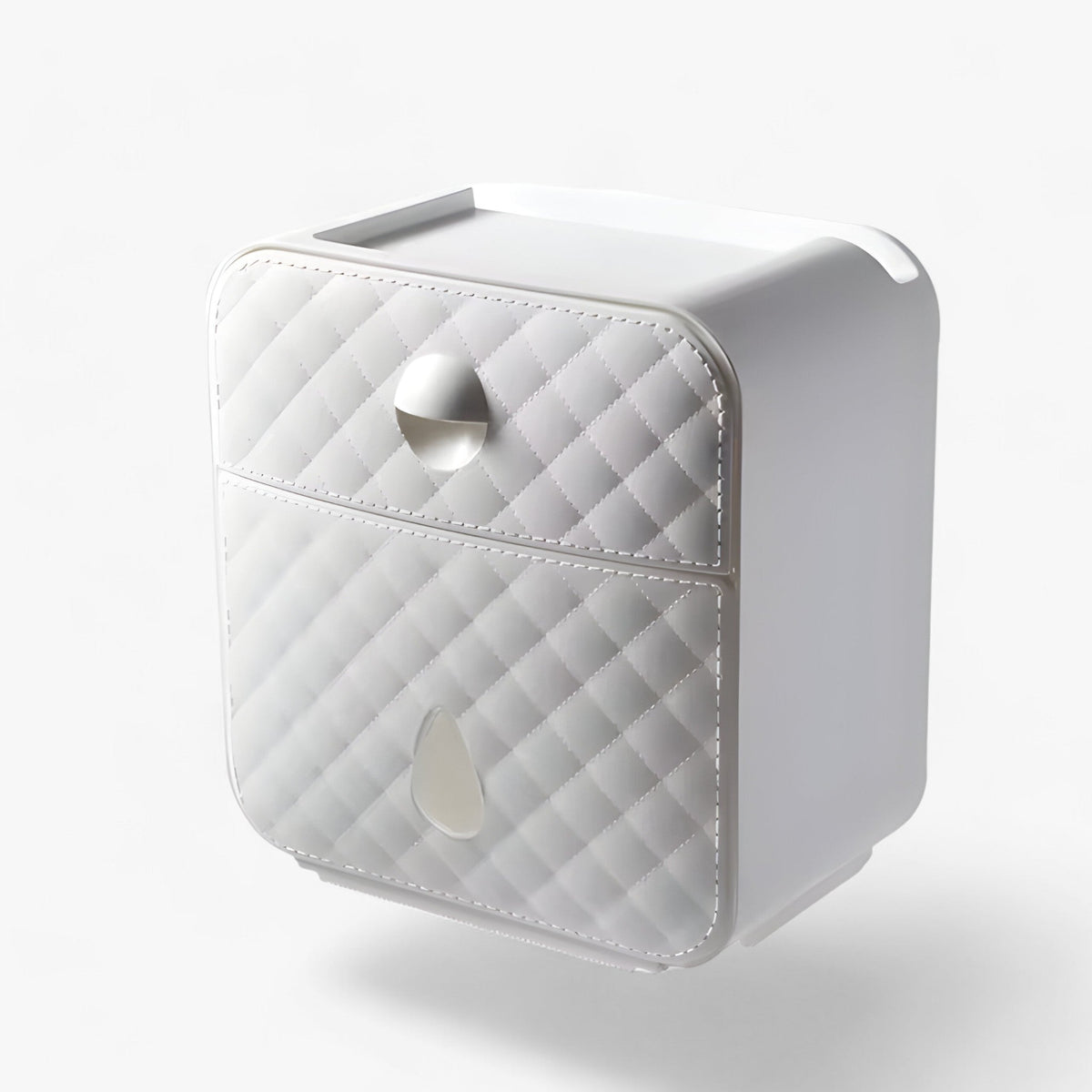 Toilet Paper Holder Wall-Mounted Waterproof Cover & Top Shelf