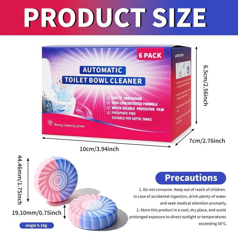 Toilet Tank Cleaner Tablet Dual-Action Water-Soluble Film Phosphate-Free Septic-Safe