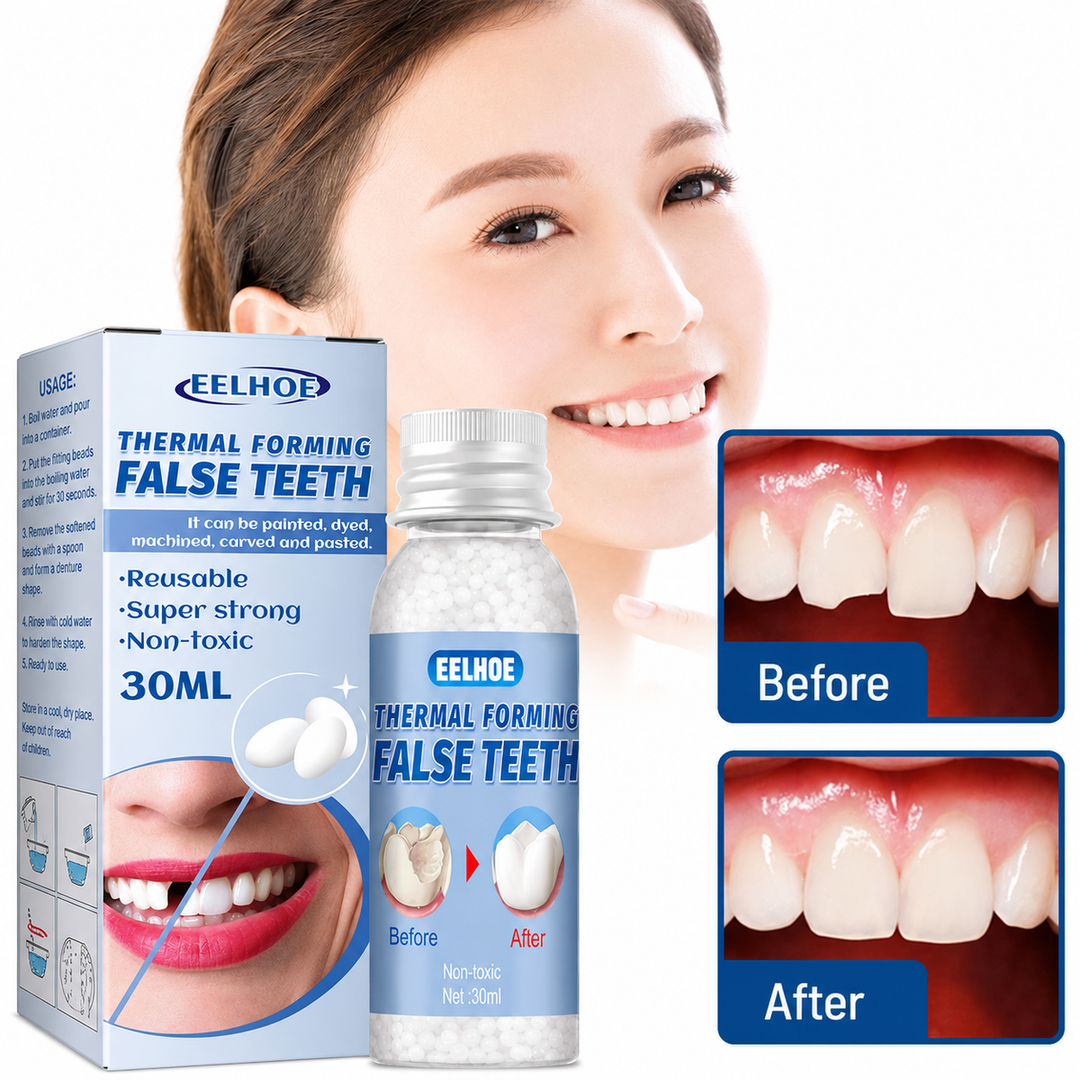 Tooth Repair Kit Natural Tooth Color Instant Fill