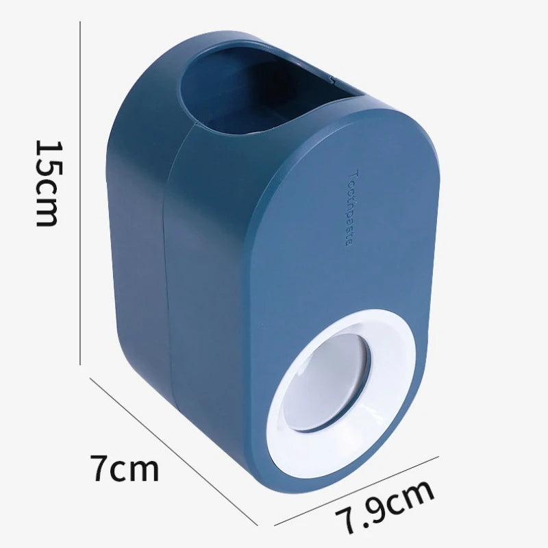 Toothpaste Dispenser Wall-Mounted One-Press No-Drill Toothbrush Holders