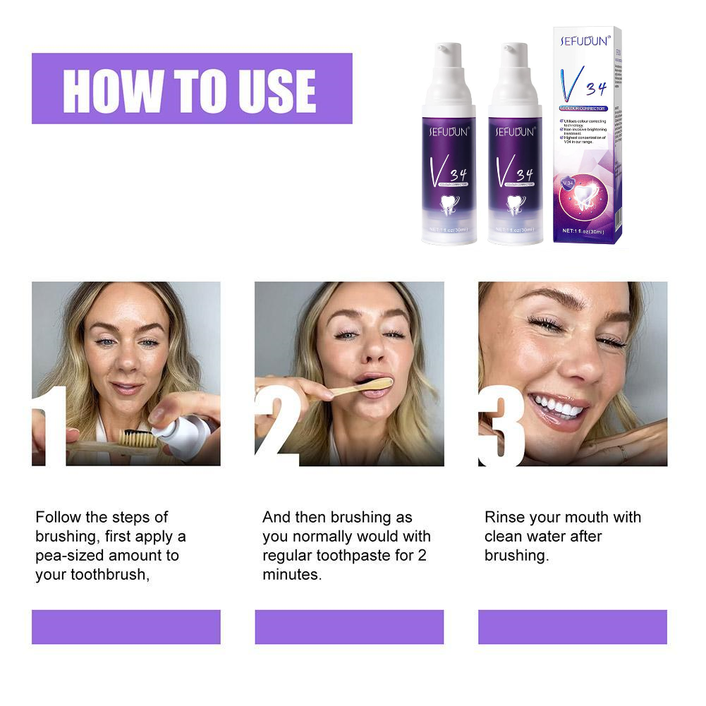 Toothpaste Violet Tone Neutralizer Baking Soda & Plant Extracts