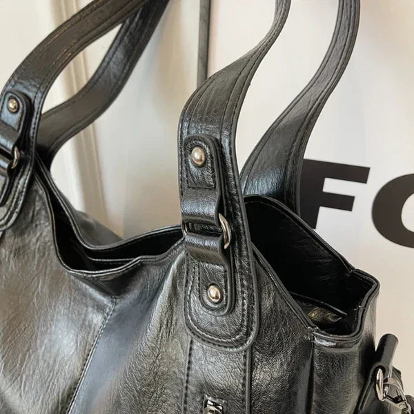 Tote Bag Genuine Leather Spacious Interior & Durable Handles
