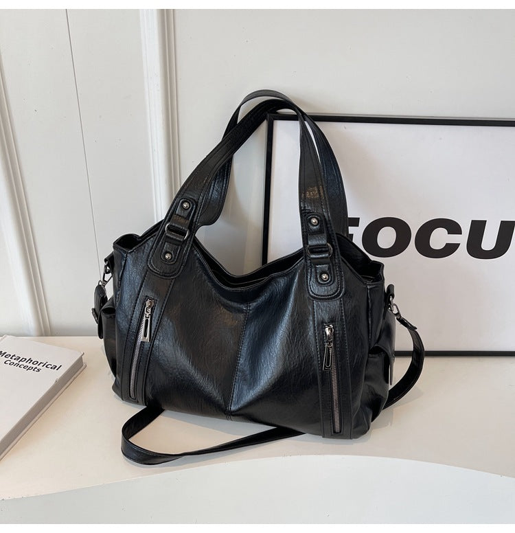 Tote Bag Genuine Leather Spacious Interior & Durable Handles