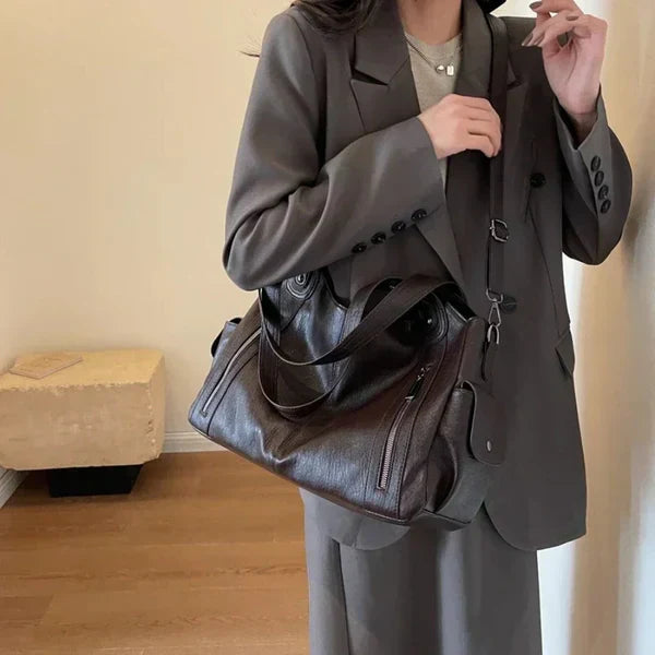 Tote Bag Genuine Leather Spacious Interior & Durable Handles
