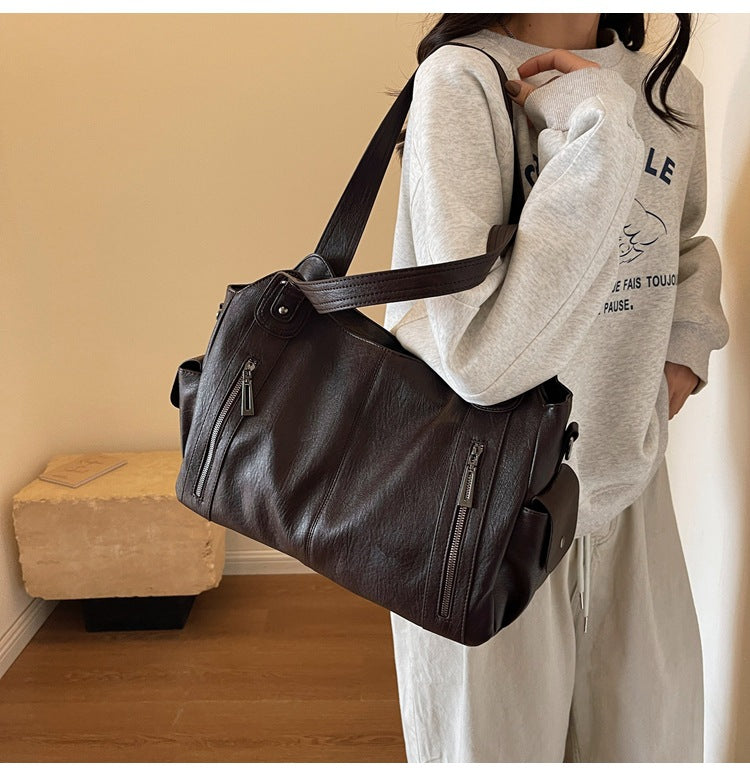 Tote Bag Genuine Leather Spacious Interior & Durable Handles