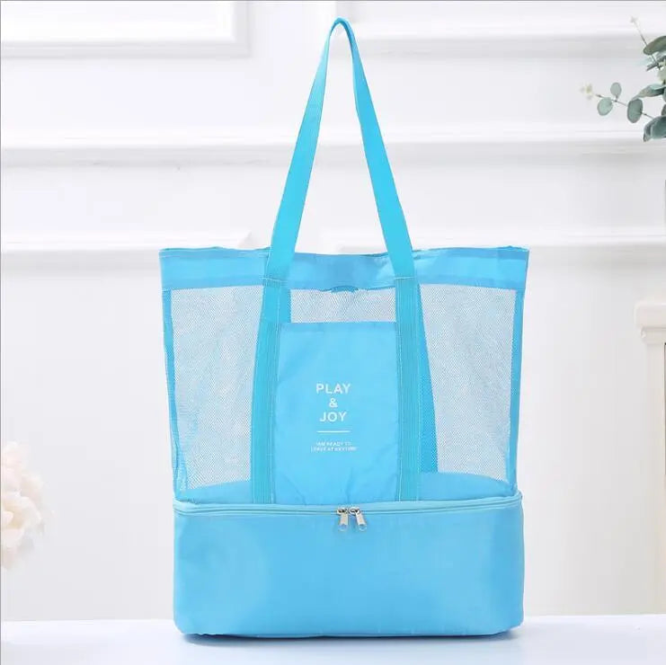 Tote Bag Insulated Cooler Mesh Top Internal Divider