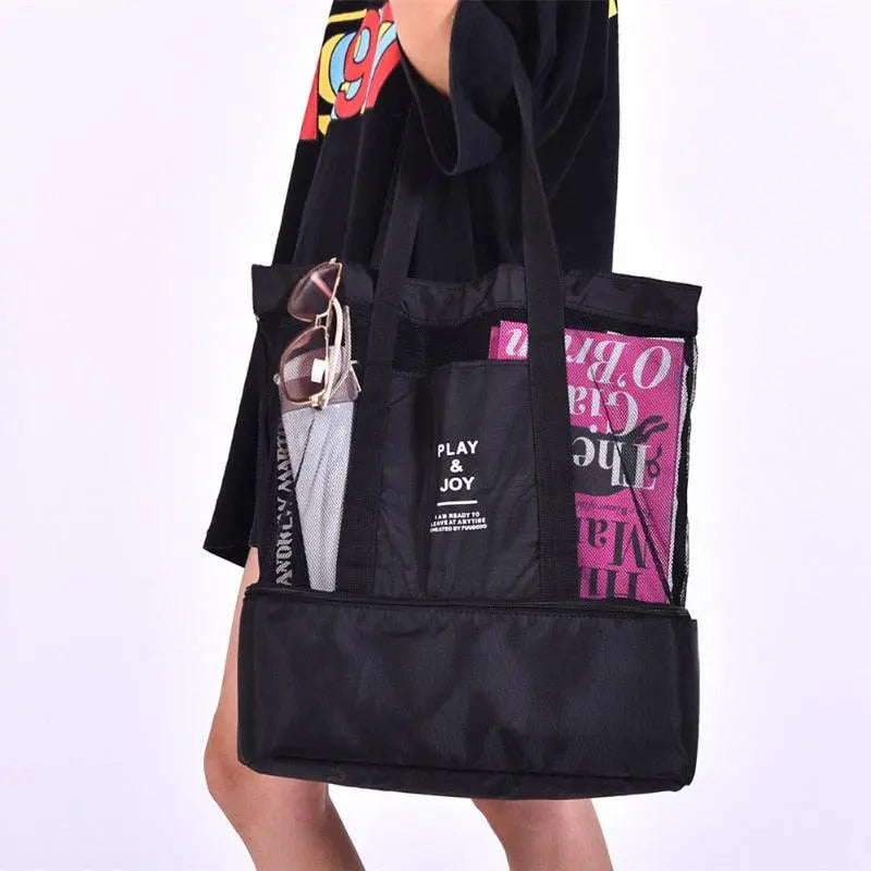 Tote Bag Insulated Cooler Mesh Top Internal Divider