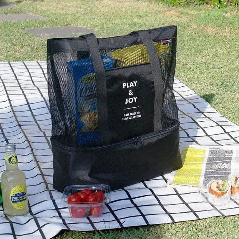 Tote Bag Insulated Cooler Mesh Top Internal Divider