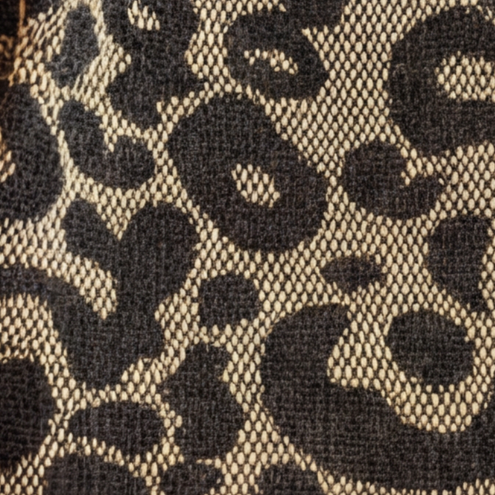 Tote Bag Leopard Print Canvas Faux Leather Straps