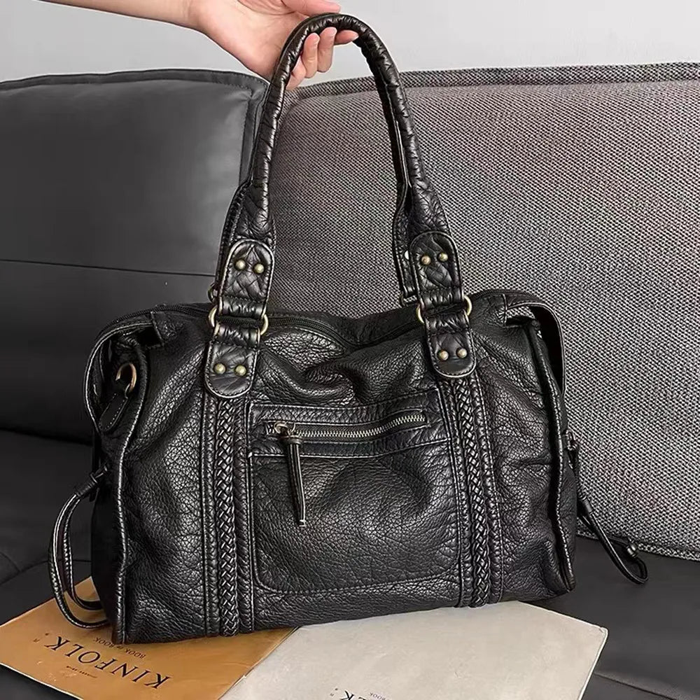 Tote Bag PU Leather Fits A4 Laptop
