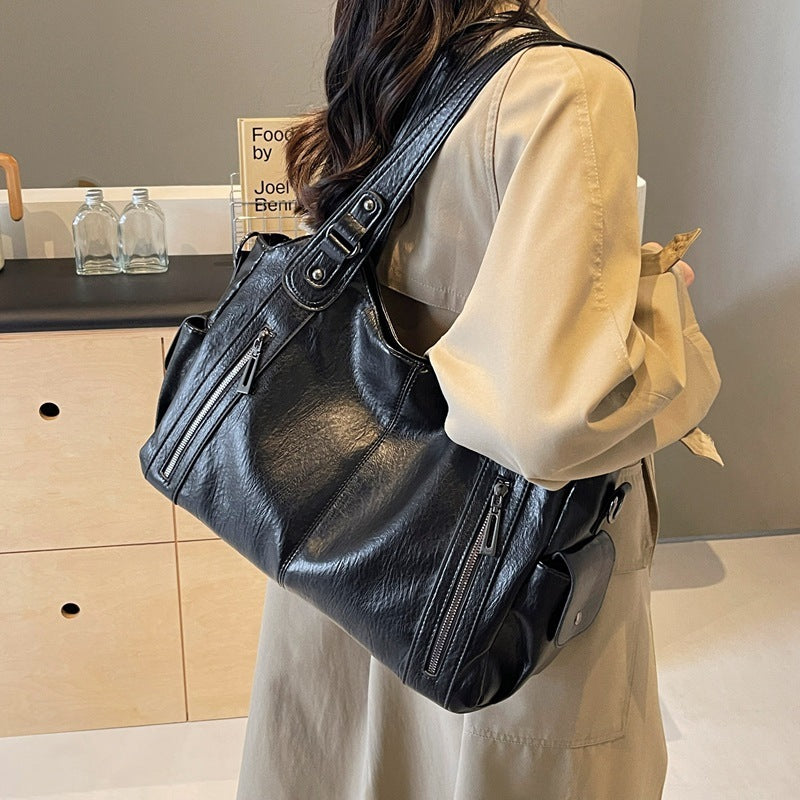 Tote Bag Vintage Vegan Leather Water-Resistant