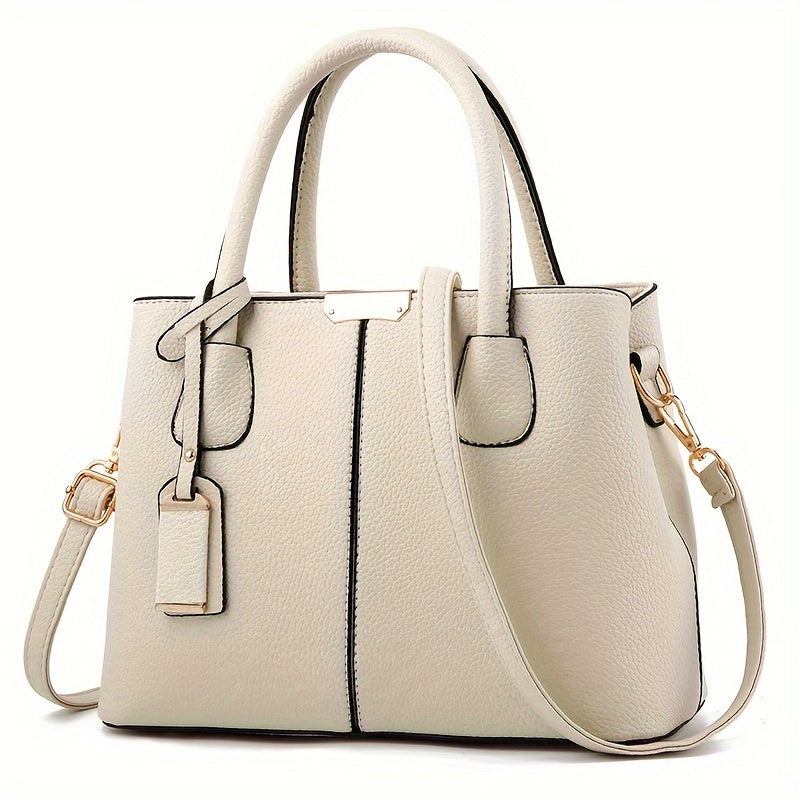 Tote Structured Water Repellent PU Leather Multiple Pockets