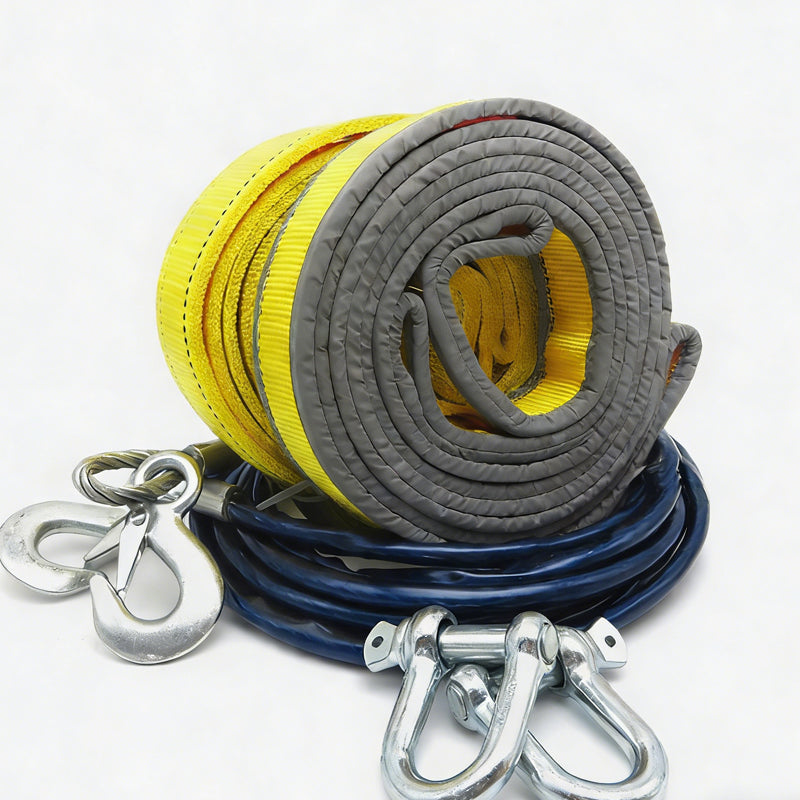 Tow Rope 8-Ton Forged U-Bolt Hooks Reflective Strips
