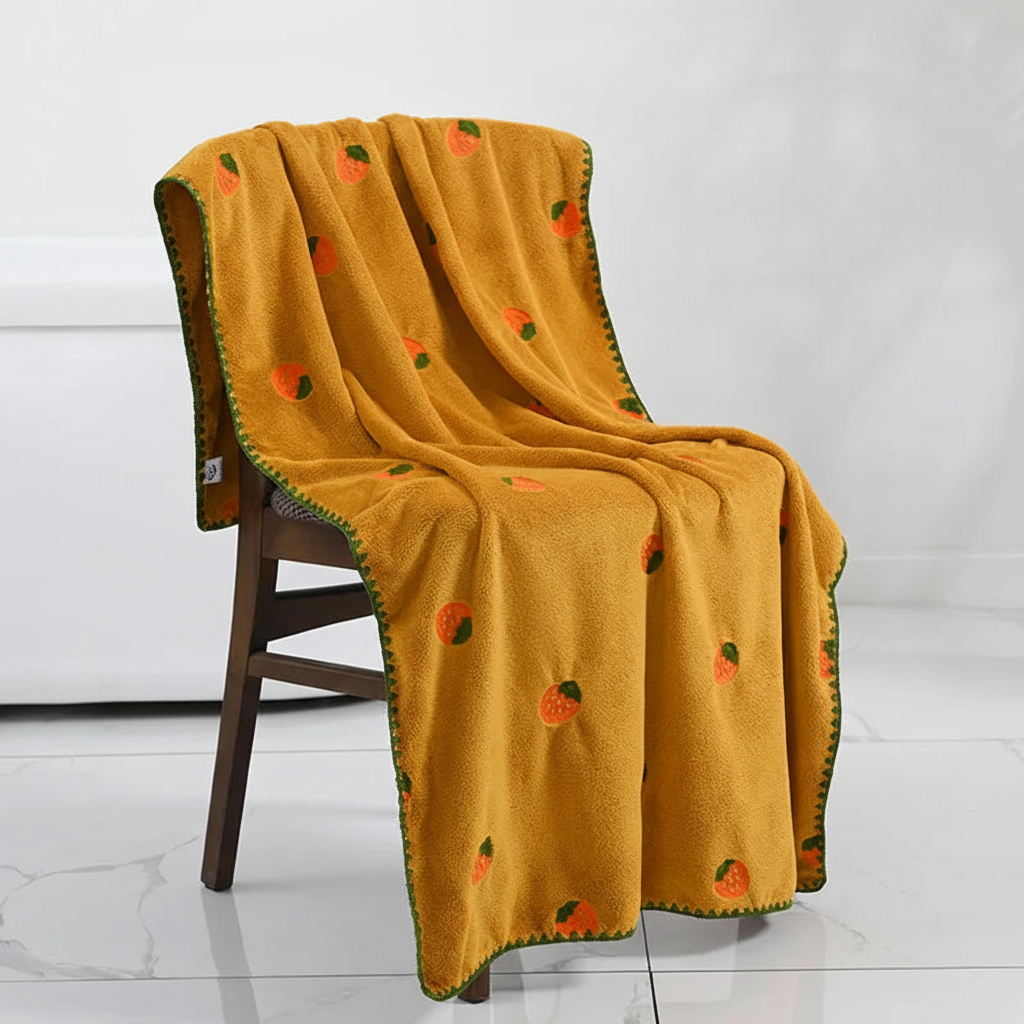 Towel Highly Absorbent Quick Drying Fruit Embroidery