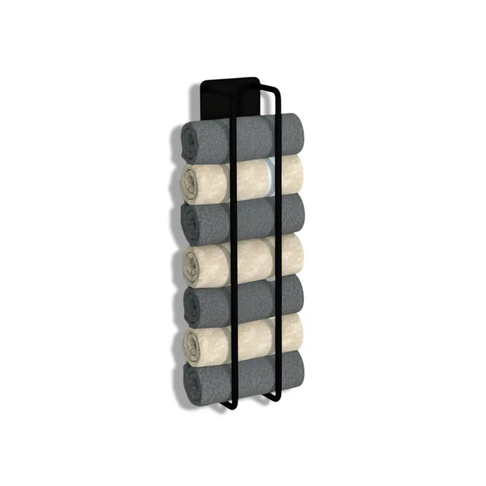 Towel Holder Wall-Mounted Matte Black Wrought Iron