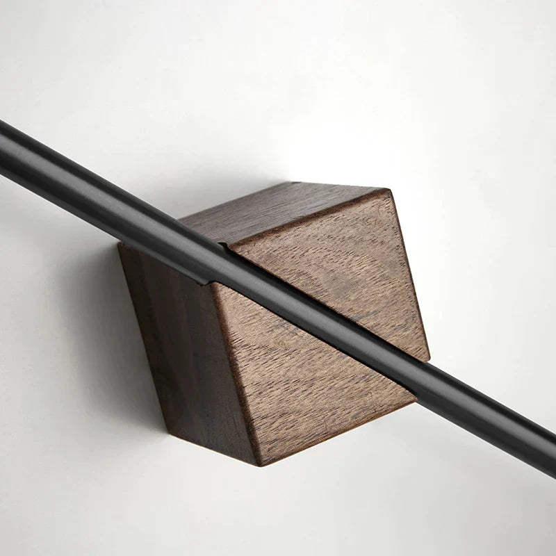 Towel Rack Wood & Stainless Steel Slim Wall-Mount