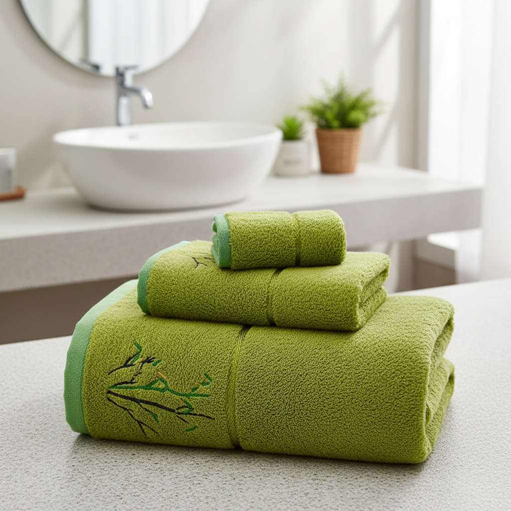Towel Set Bamboo Fiber Antibacterial & Ultra-Absorbent