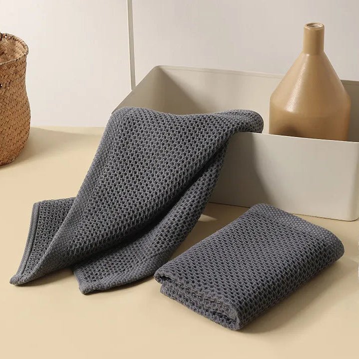 Towel Set Quick-Dry Waffle Texture Cotton Blend
