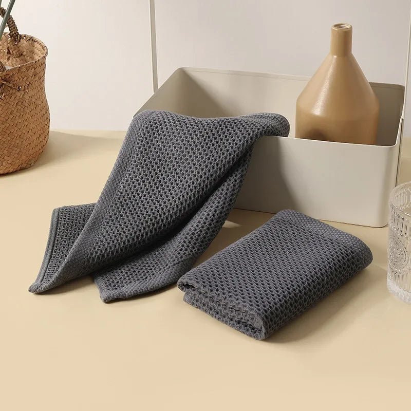 Towel Set Quick-Dry Waffle Texture Cotton Blend