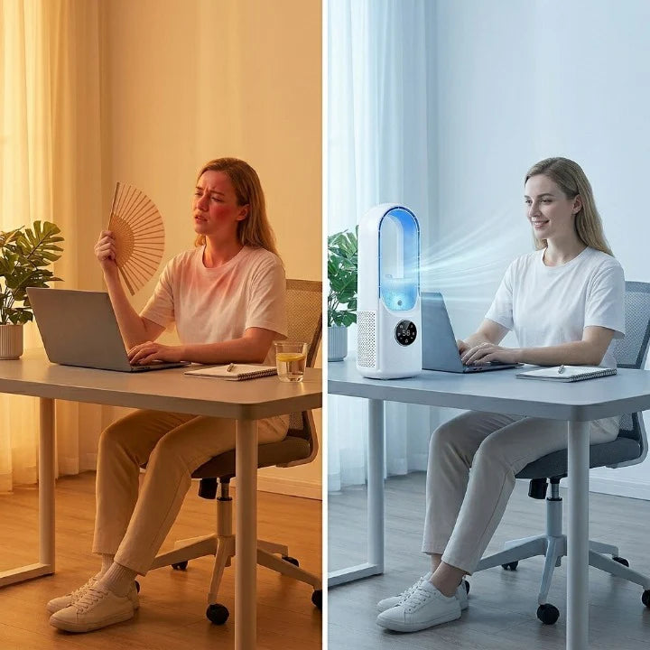 Tower Fan Bladeless Humidifying Quiet Touch Display & Timer