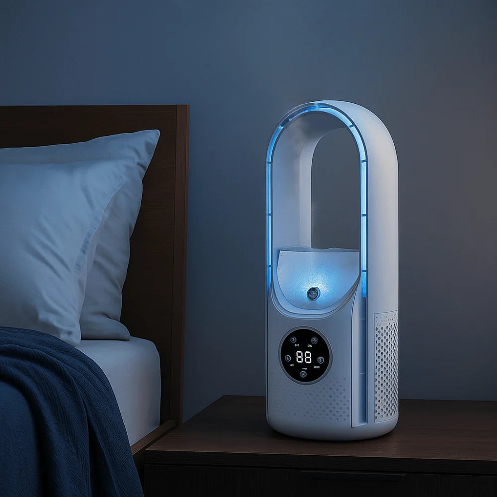 Tower Fan Bladeless Humidifying Quiet Touch Display & Timer