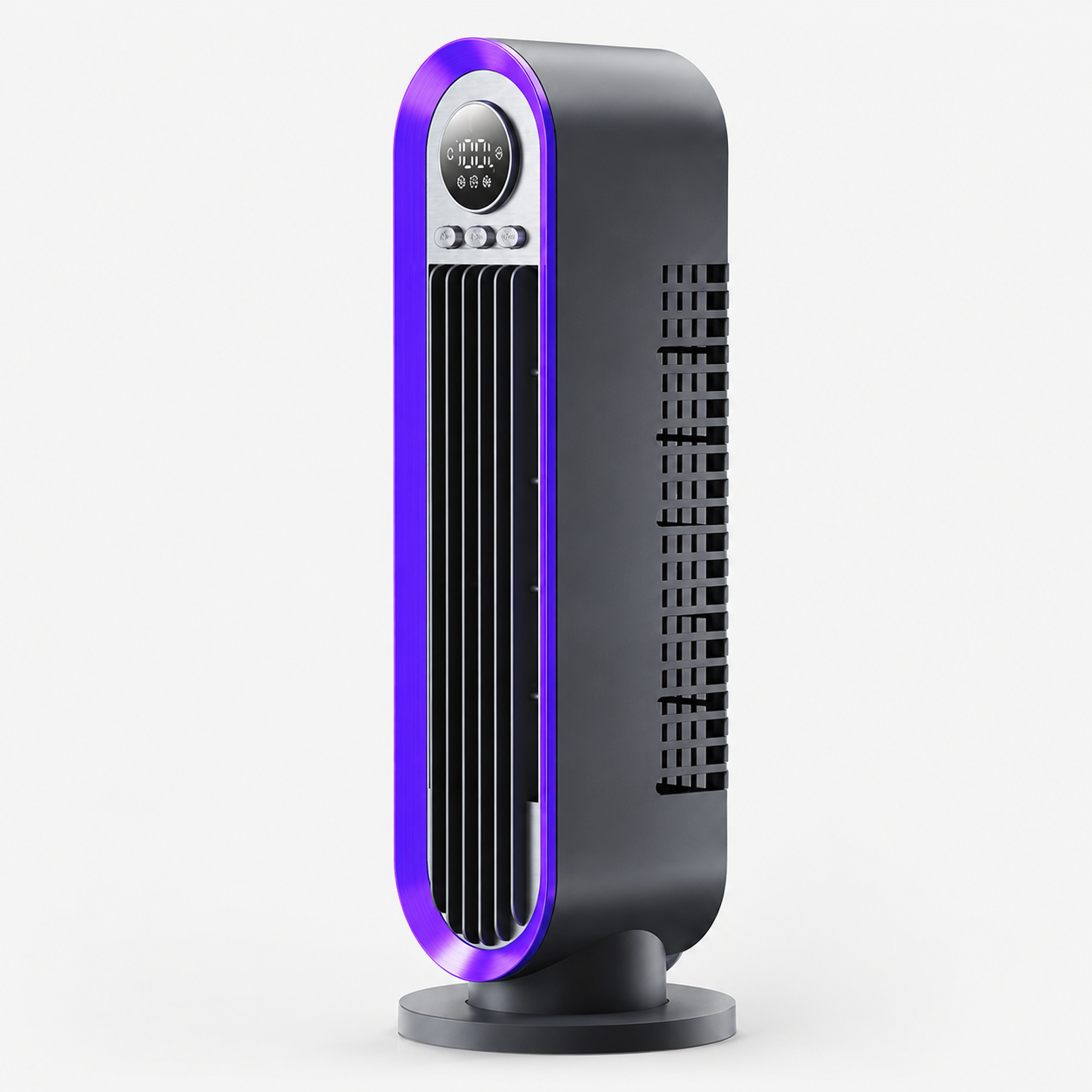 Tower Fan Whisper-Quiet Oscillating USB Rechargeable & Portable LED Ring