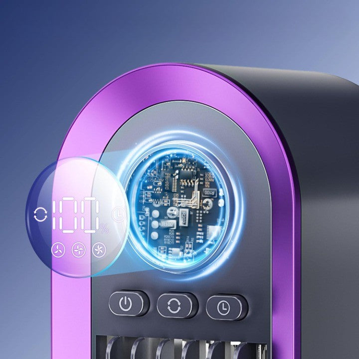 Tower Fan Whisper-Quiet Oscillating USB Rechargeable & Portable LED Ring