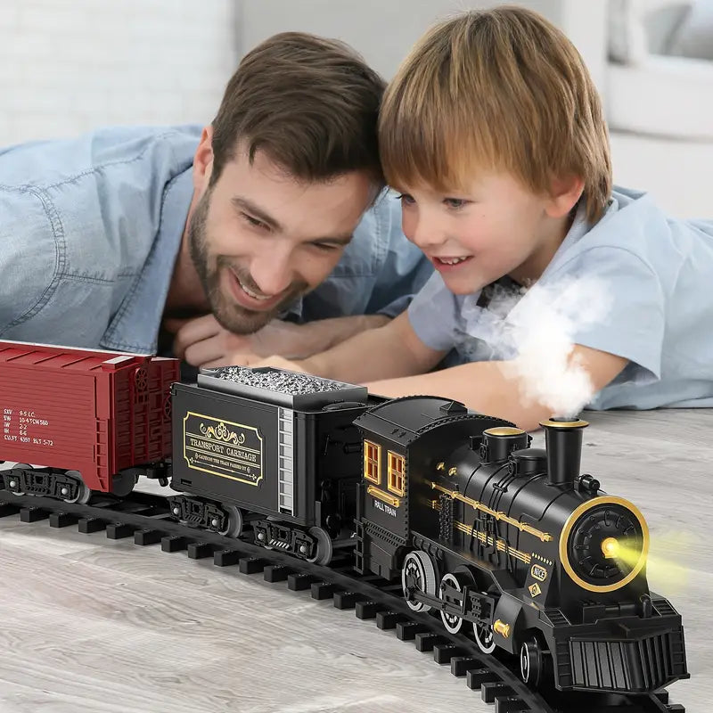 Toy Train Set Battery-Powered LED Lights & Sound Effects