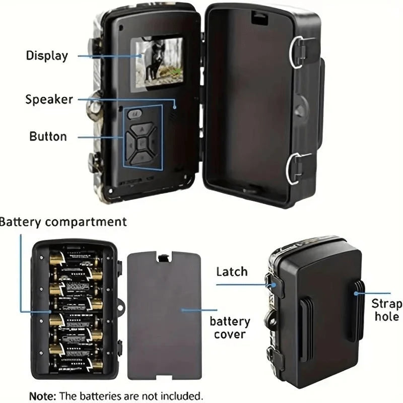 Trail Camera 12 MP 1080P No-Glow Night Vision