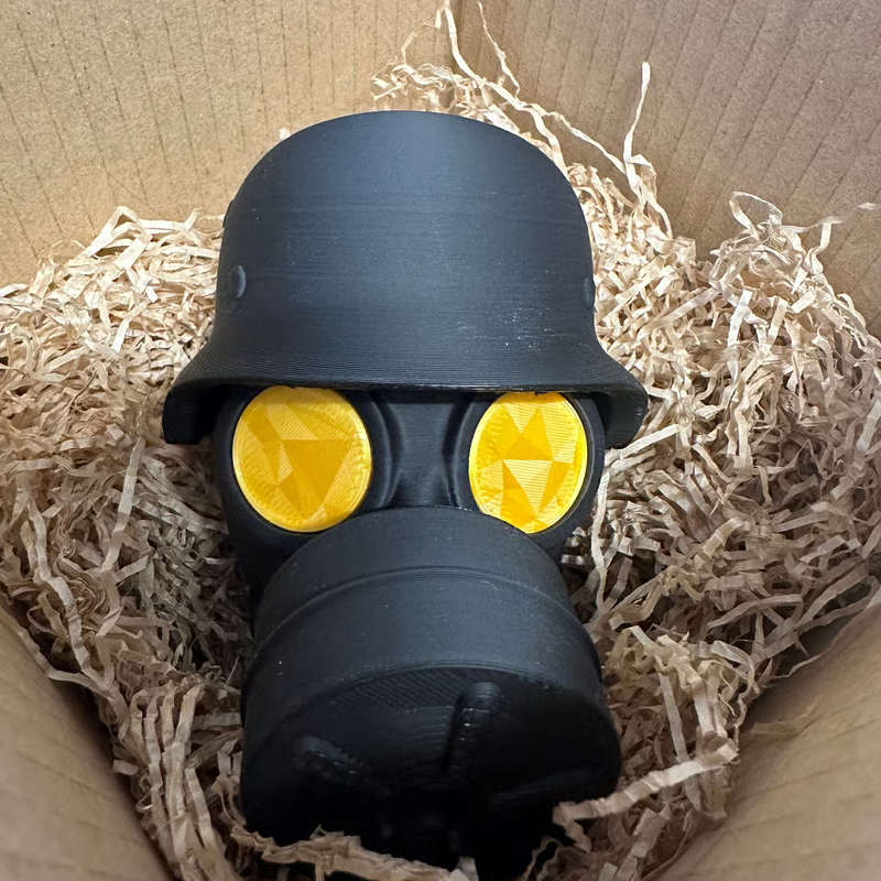 Trailer Hitch Cover Military Helmet & Gas Mask Weatherproof