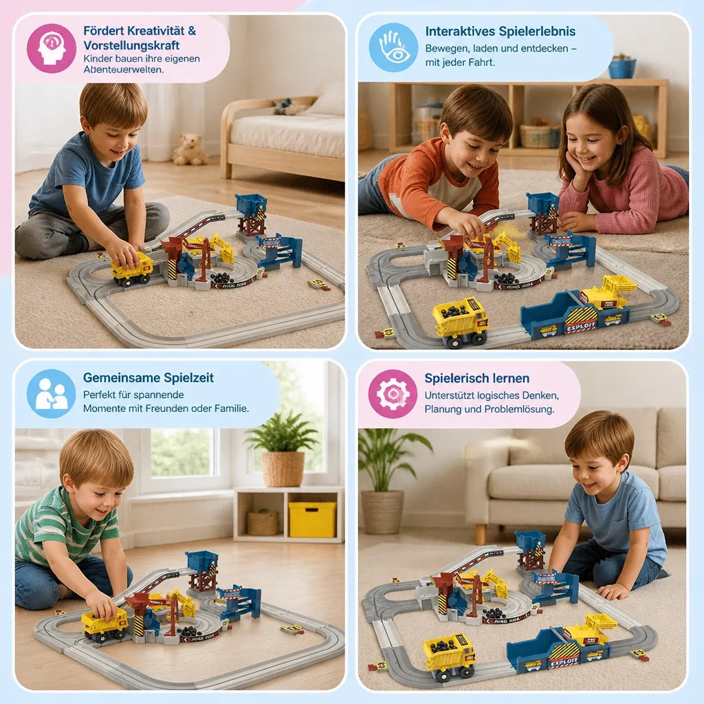 Train Set Electric Battery-Free Tracks & Vehicles